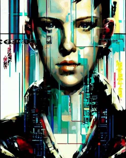 Image similar to portrait of cyberpunk millie bobby brown by yoji shinkawa