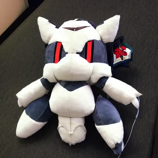 Image similar to cute fumo plush of a heavy armed guardian mech, anime girl