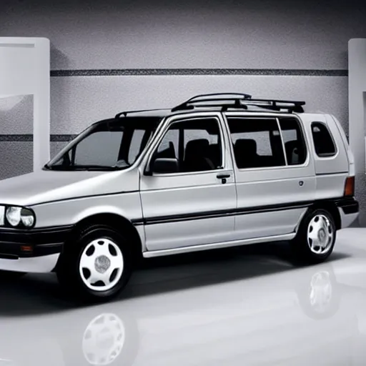 Image similar to a 1997 volkswagen w12 syncro inside a showroom with studio lighting