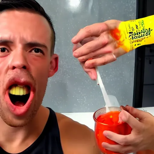 Image similar to Anti-Fitness Youtuber takes on the spiciest pepper in the world challenge [tears] [hospitalized]