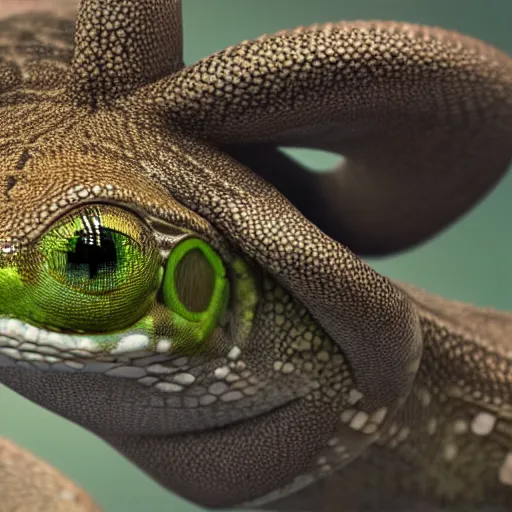 Image similar to a gecko looking into the camera, photorealistic, artstation, cinematic lighting 4k