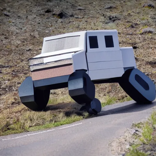 Image similar to a man but he's a bear but it's a truck but it's a robot