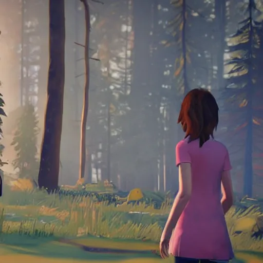 Image similar to A rabbit in Life Is Strange talking with Chloe and Max