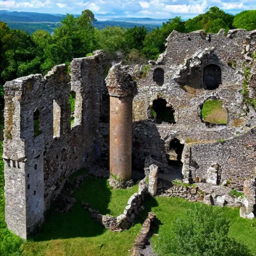 Prompt: castle ruins scenic