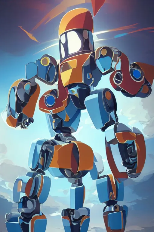 Image similar to metabots medabots medarotto medarot robot minimalist comics, behance hd by jesper ejsing, by rhads, makoto shinkai and lois van baarle, ilya kuvshinov, rossdraws global illumination ray tracing hdr radiating a glowing aura