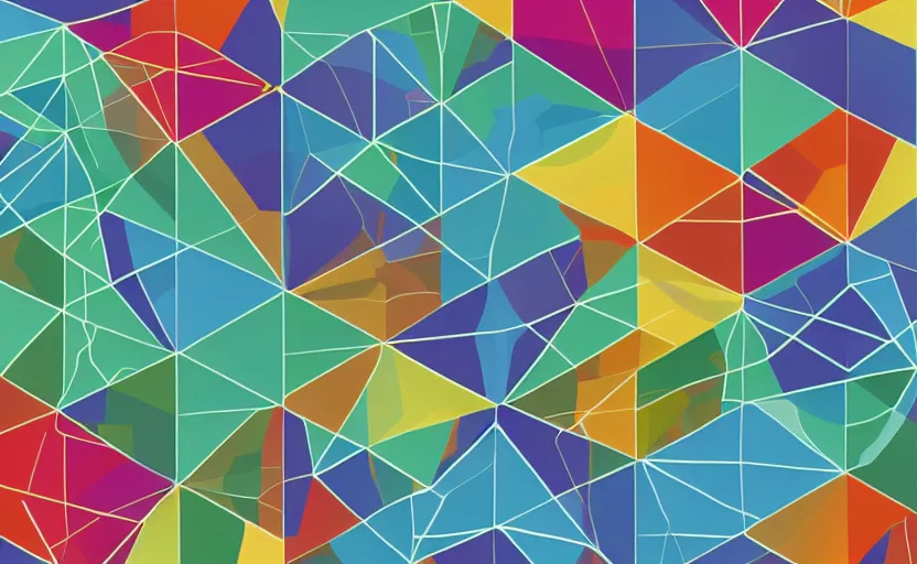 Image similar to colored geometric shapes, graphic style by Matt W. Moore