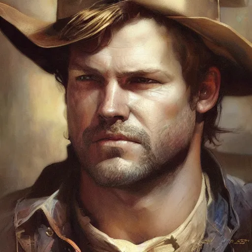 Image similar to hyperrealist portrait of arthur morgan by jeremy mann and alphonse mucha, fantasy art, photo realistic, dynamic lighting, artstation, poster, volumetric lighting, very detailed faces, award winning