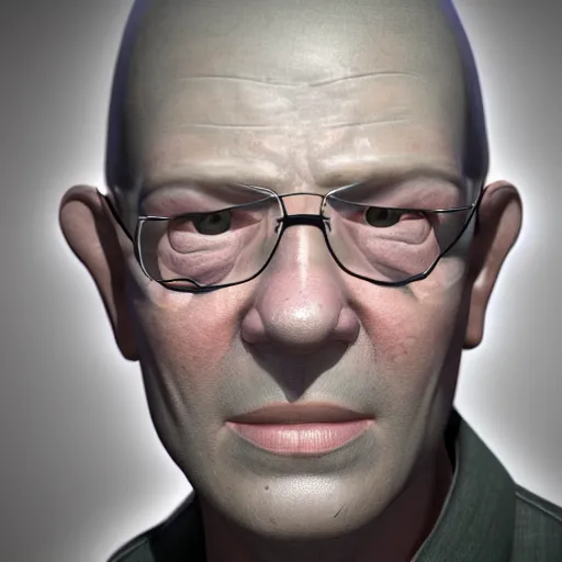 Image similar to gorden freeman portrait, v - ray, ray tracing, global illumination, octane render