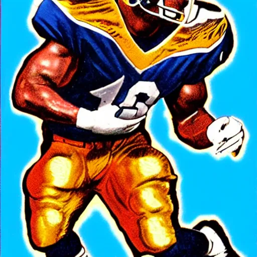 Image similar to An illustration of the last boss of pro football in a Sega Genesis instruction manual