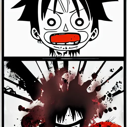 Image similar to luffy as zombie