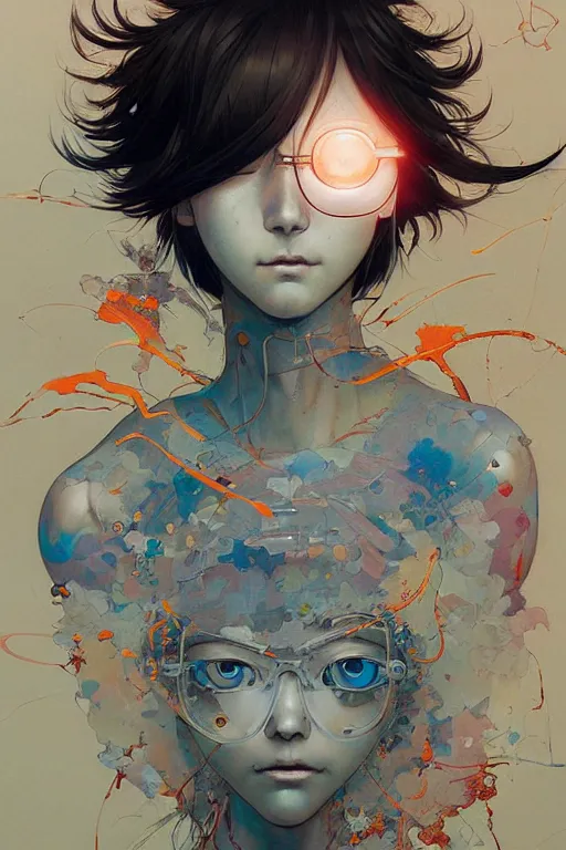 Image similar to prompt : city scavenger portrait soft light painted by james jean and katsuhiro otomo and erik jones, inspired by akira anime, smooth face feature, intricate oil painting, high detail illustration, sharp high detail, manga and anime 1 9 9 9