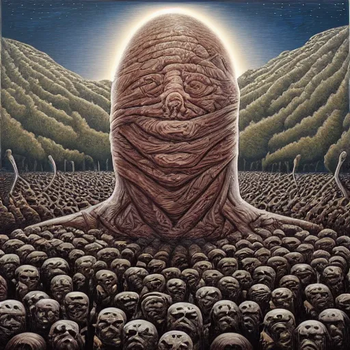 Image similar to in a dream, are all the characters really you? by jeffrey smith, oil on canvas