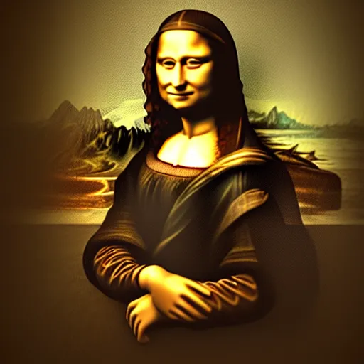 Prompt: a 3d statue of the mona Lisa, hyprrealistic+ octane render+ 4k + 8k.