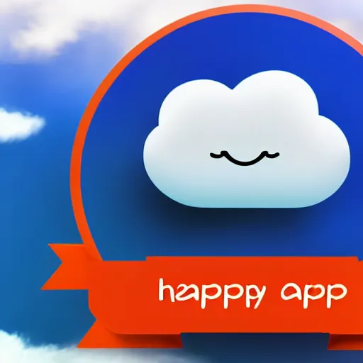 Image similar to happy cloud app logo, digital art, award winning