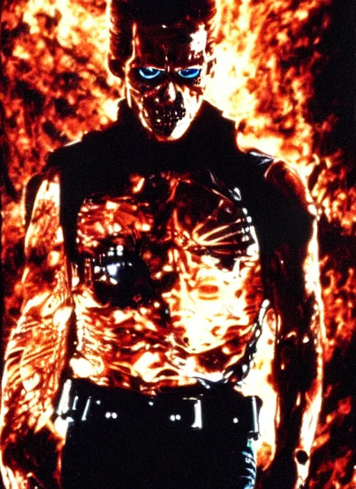 Image similar to film still of Paul Walker as The Terminator in The Terminator, 4k