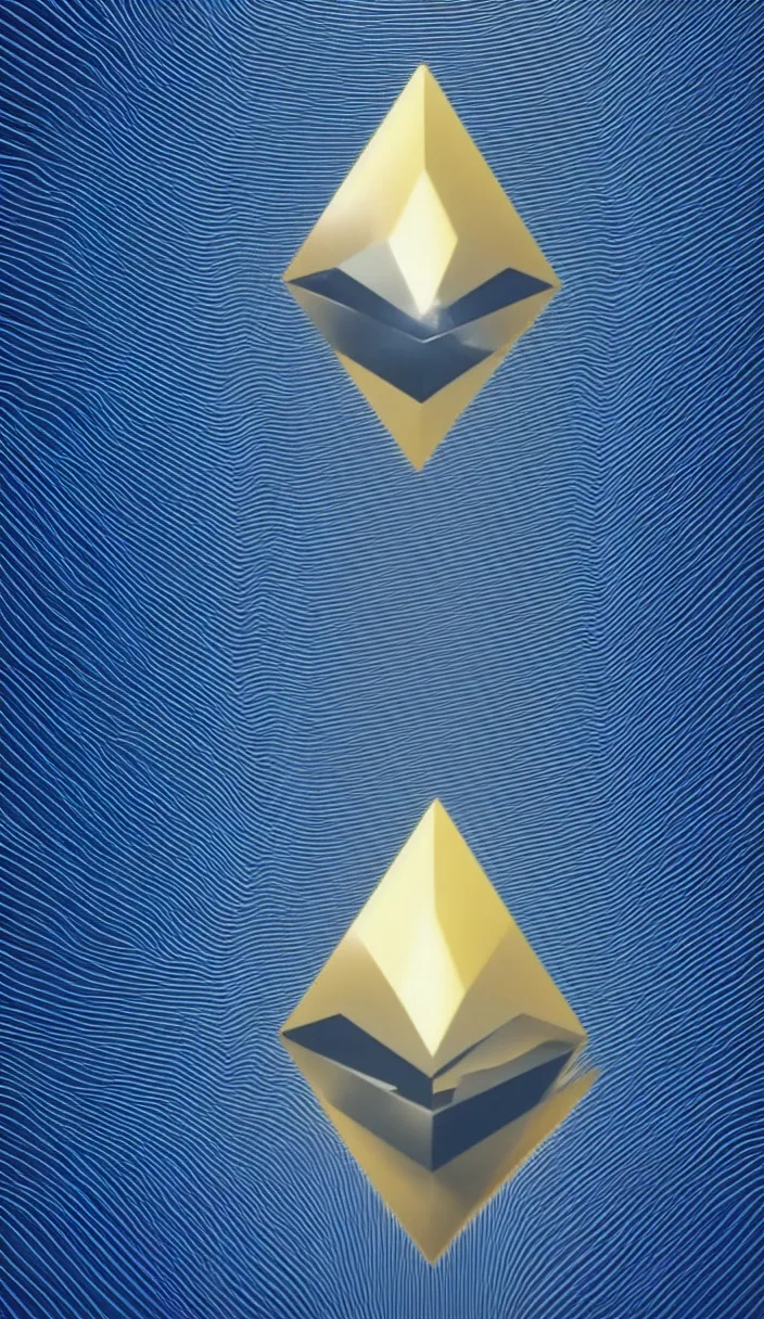 Image similar to ethereum logo in a 3 d room abstract background, hyper realistic, cg render, octane render, unreal engine, dramatic lighting