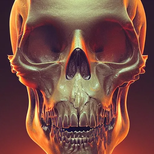 Image similar to portrait_of_a_melting_skull._intricate_abstract._intricate_artwork._by_Tooth_Wu_wlop_beeple_dan_mumford._octane_render_trending_on_artstat