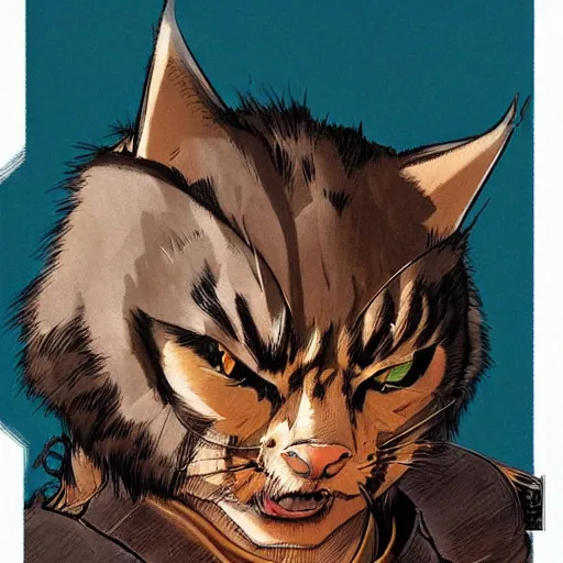 Image similar to a detailed portrait of a samurai cat by Jerome Opeña, featured on artstation