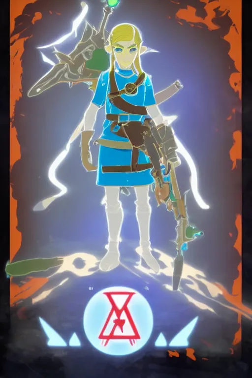 Image similar to an in game portrait of cia from the legend of zelda breath of the wild, breath of the wild art style.