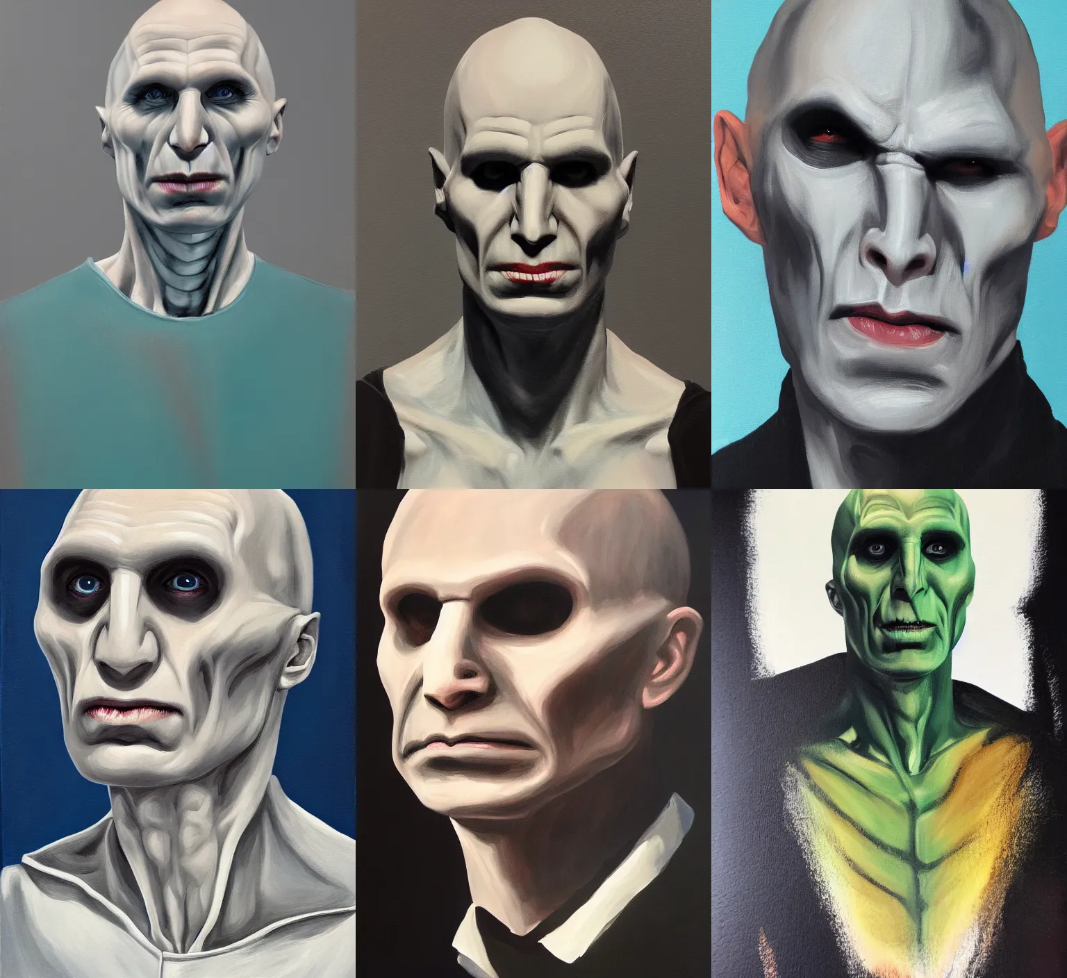 Prompt: portrait of voldemort in acrylic