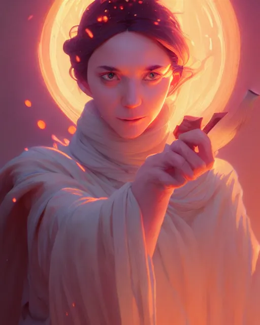 Image similar to highly detailed vfx portrait of a mage casting a wood spell, unreal engine, greg rutkowski, loish, rhads, beeple, makoto shinkai and lois van baarle, ilya kuvshinov, rossdraws, tom bagshaw, alphonse mucha, global illumination, detailed and intricate environment