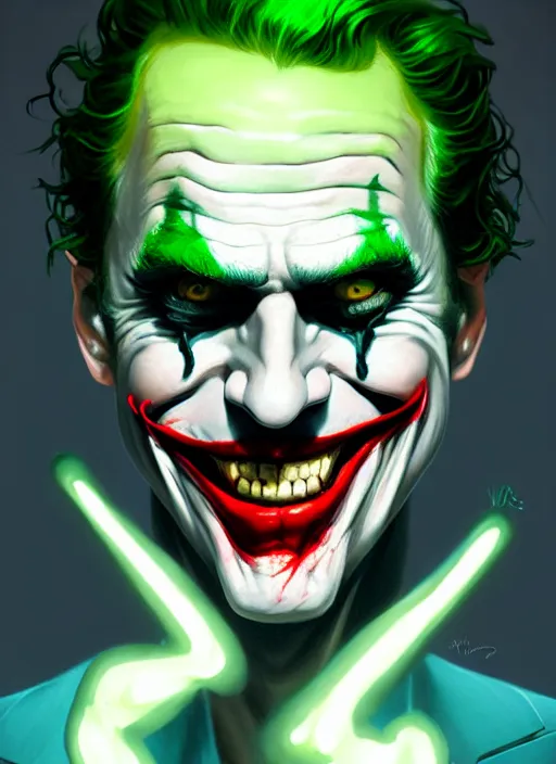 portrait of the joker, green hair, intricate, elegant, | Stable ...