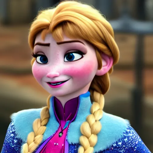 Image similar to anna from frozen as a real woman, ultra realistic, 8 k, highly detailed