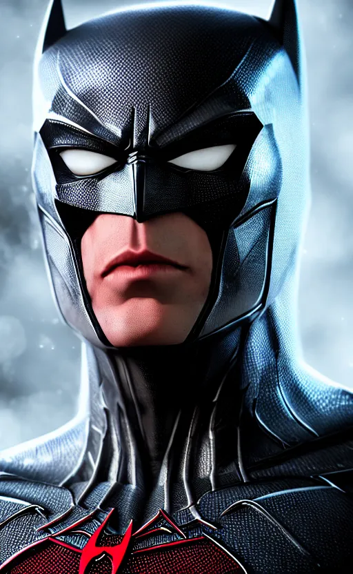 Image similar to batman as spider man dreamlike with jewelry, character art, hyperdetailed, 8 k realistic, frostbite 3 engine, cryengine, dof, trending on artstation, digital art