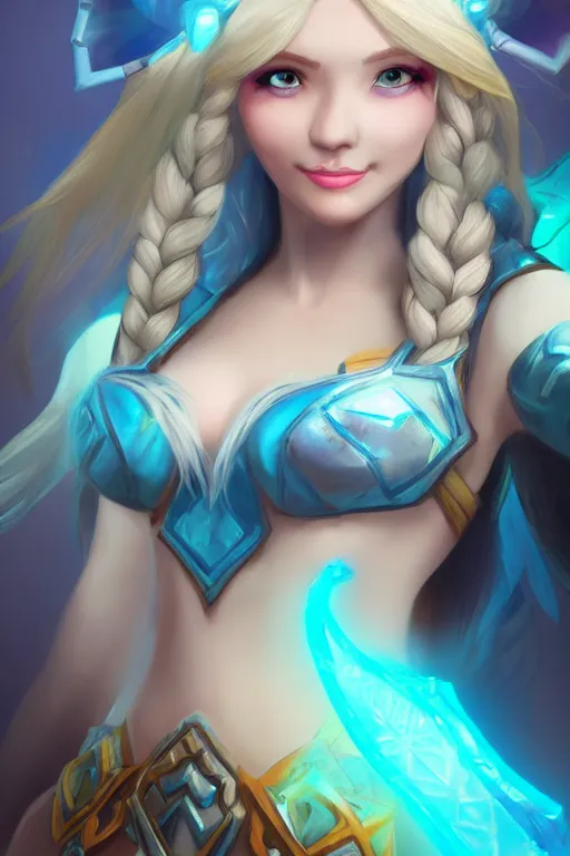 Prompt: Protrait of Crystal Maiden from Dota 2, high fantasy, detailed face, artstationhd, trending on artstation