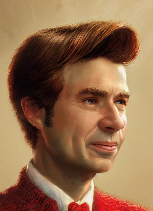 Prompt: formal portrait. the child of mister rogers and steve irwin. digital art by eugene de blaas, ross tran, and nasreddine dinet, vibrant color scheme, intricately detailed, in the style of romanticism. artstation, greg rutkowski