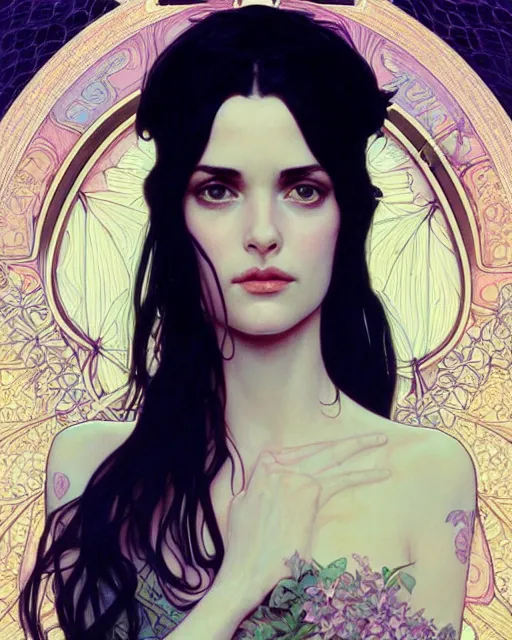 Prompt: winona ryder | highly detailed | very intricate | art nouveau | perfect eyes | storybook illustration | soft cinematic lighting | award - winning | painted by mandy jurgens and alphonse mucha and alena aenami | pastel color palette | featured on artstation