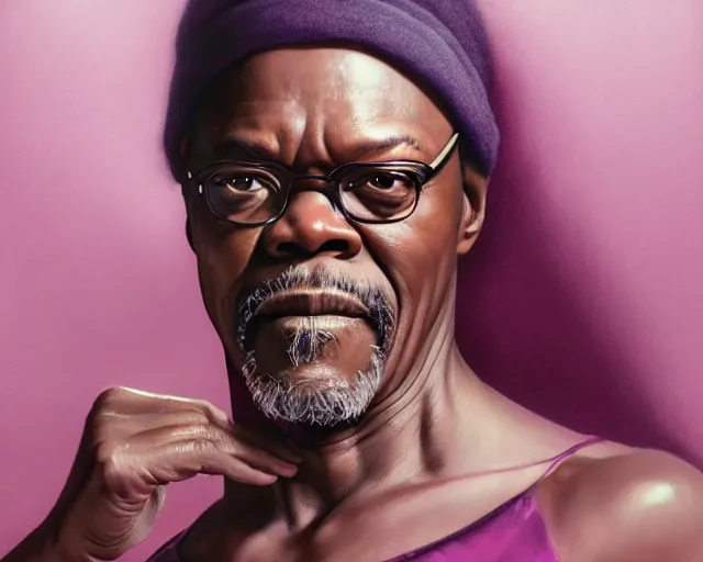 Prompt: photography of samuel l jackson in a pink ballerina outfit, deep focus, d & d and mtg, fantasy, intricate, elegant, highly detailed, digital painting, artstation, concept art, matte, sharp focus, illustration, hearthstone, art by artgerm and greg rutkowski and alphonse mucha