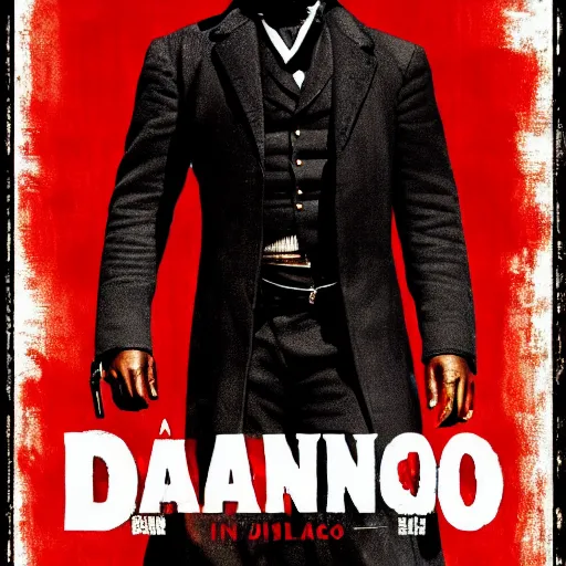 Image similar to a new movie poster for django unchained with the text djando unchained