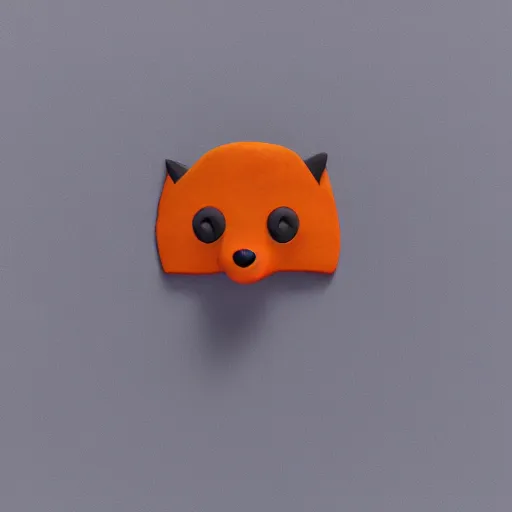 Prompt: matte colored 🦊 emoji made of clay, 3D render, perspective, studio, white background