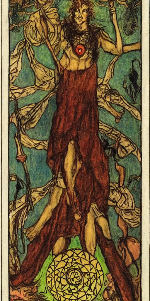 Image similar to the fool tarot card by austin osman spare