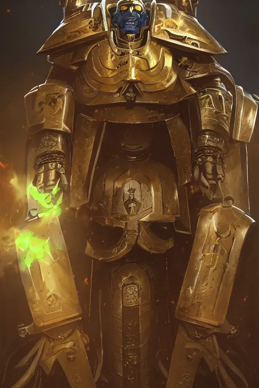 Image similar to armor portrait heros warhammer 4 0 k horus heresy fanart - the primarchs emperor by johannes helgeson animated with vfx concept artist & illustrator global illumination ray tracing hdr fanart arstation zbrush central hardmesh 8 k octane renderer comics stylized