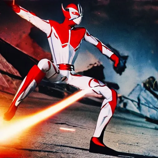 Prompt: ultraman fighting, explosion, punching, photo realisitc, photography, tv show