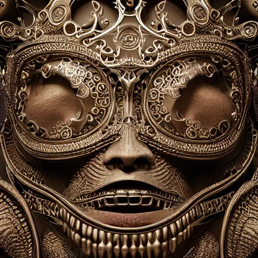 Image similar to the queen of metal, 4 k, intricate detailed, jaw dropping, gorgeous, surreal, octane render