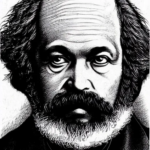 Image similar to highly detailed portrait karl marx drawn by junji ito, detailed