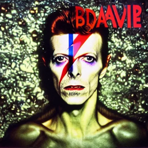 Image similar to David Bowie underwater, album cover