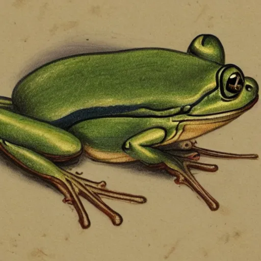 Prompt: drawing of a frog from 1 7 9 0 by ito jakuchu