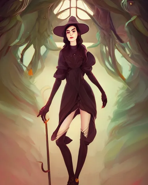 Image similar to a portrait of a beautiful full body Anne Hathaway witch, art by lois van baarle and loish and ross tran and rossdraws and sam yang and samdoesarts and artgerm, digital art, highly detailed, intricate, sharp focus, Trending on Artstation HQ, deviantart, unreal engine 5, 4K UHD image