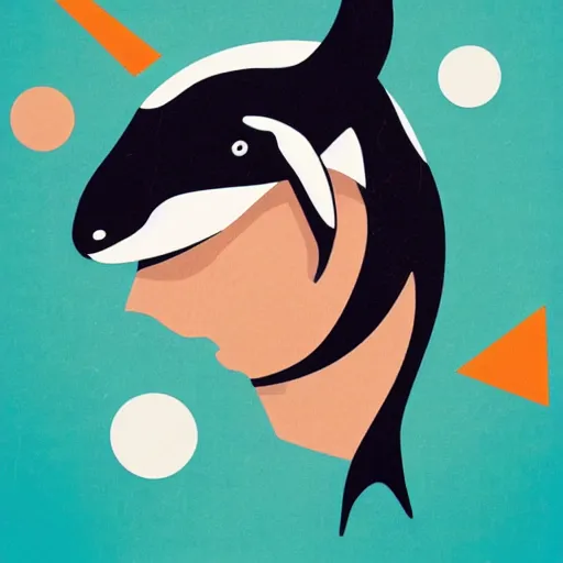 Image similar to Killer Whale profile picture by Sachin Teng, symetrical, logo, geometric shapes background, graffiti, street art:2 by Sachin Teng:4