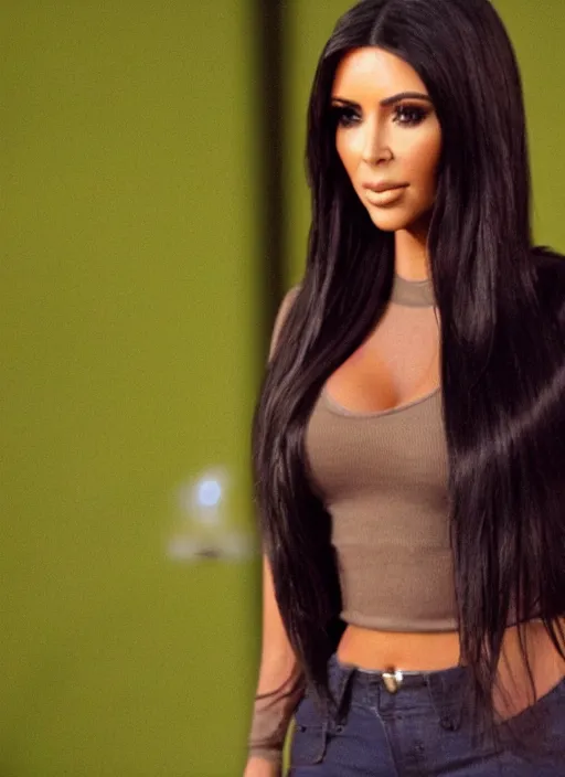 Prompt: film still of kim kardashian as buffy the vampire slayer