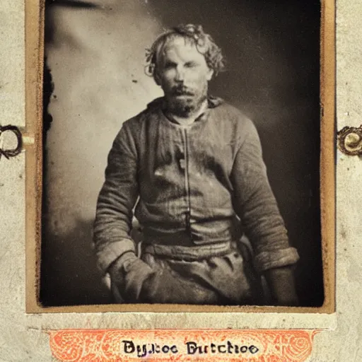 Image similar to tintype of the butcher god