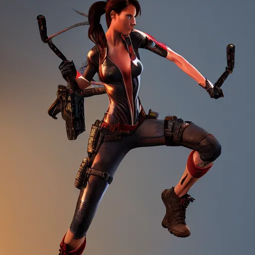 Image similar to Lara croft as spiderwoman, intricate, highly detailed, smooth, sharp focus, illustration, Unreal Engine 5, 8K,