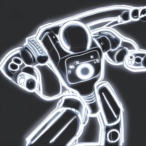 Image similar to a black and white storyboard sketch of a giant humanoid athletic sleek futuristic humanoid robot mech charging up, surrounded by small floating particles, lines of energy pulsing off the robot