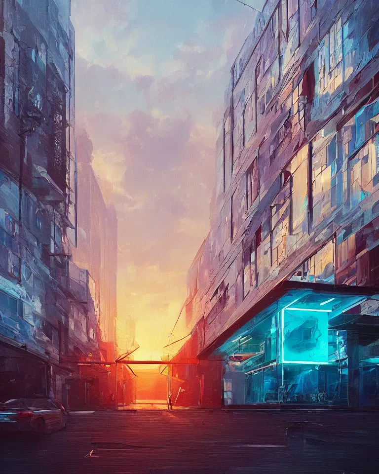 Prompt: a beautiful hyperrealistic impossible painting of the latent space art gallery by Alena Aenami, trending on artstation, wikiart, gigantic, octane render, brilliantly coloured, intricate, ultra wide angle, trending on artstation, dusk, volumetric lighting, polished, micro details, ray tracing, 8k