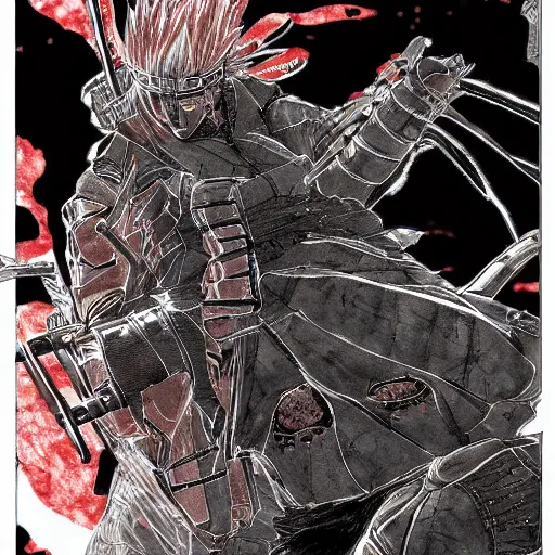 Prompt: uchiha, tsutomu nihei colored manga lineart, abundant details, large scale, wide angle, tilted angle, epic