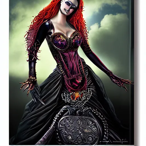 Prompt: professional portrait photography, evil godess, by anne stokes